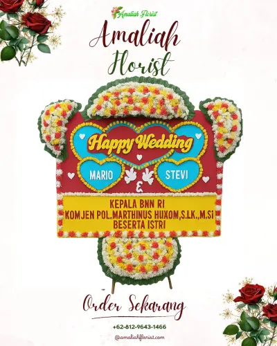 Karangan Papan Bunga Pernikahan di Nanggewer